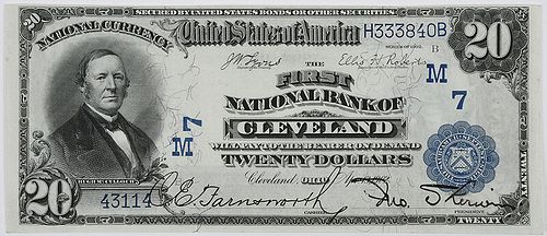 1902 $20 First NB Cleveland, Ohio