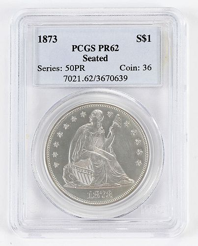 1873 Proof Seated Liberty Dollar