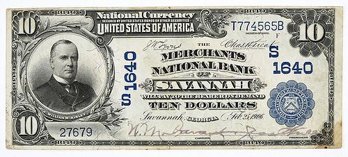1902 $10 Merchants NB Savannah, Georgia 