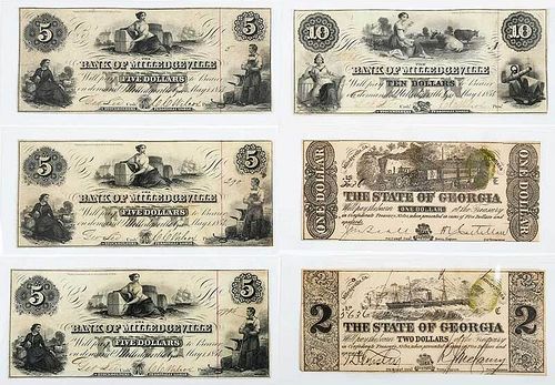 22 Georgia Obsolete Bank Notes 