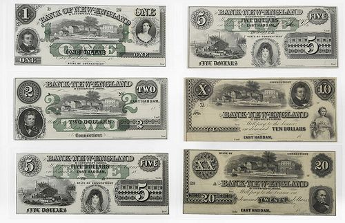 19 Connecticut Obsolete Bank Notes 