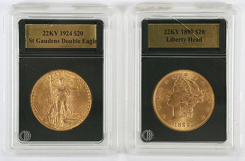 Two $20 Gold Coins