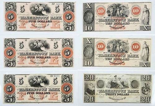 19 Maryland Obsolete Bank Notes 