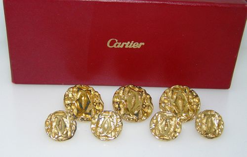 Vintage Cartier Sterling Silver Dress Button Set