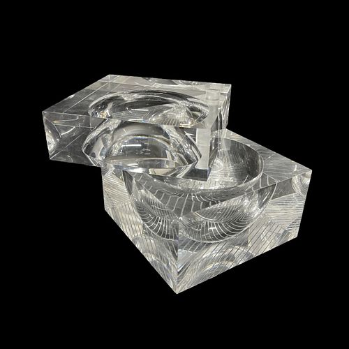 Decorative Cube Shaped Lucite Bowl