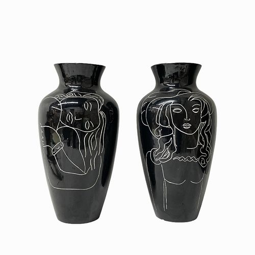 Pair of Picasso Inspired Vases