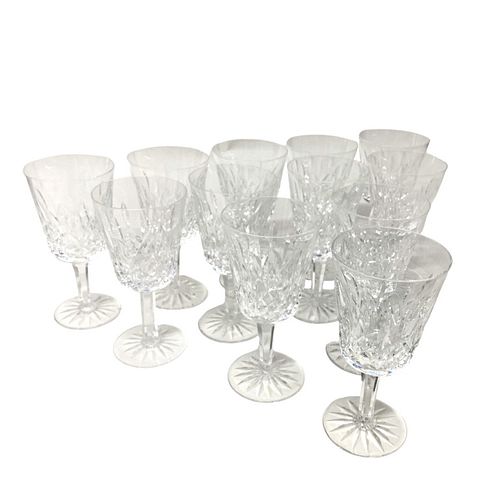 (12) Waterford Crystal Wine Glasses