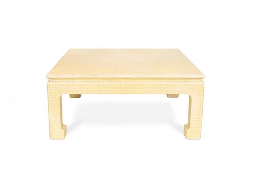 A Chinese Style Cloth-Wrapped Coffee Table
Height 17 x length 38 x depth 38 inches.