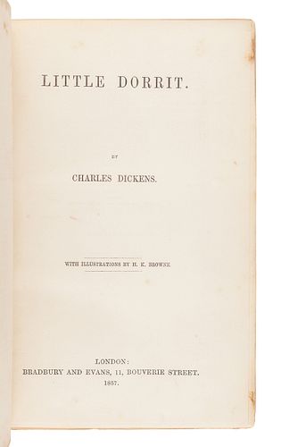 DICKENS, Charles (1812-1870). Little Dorrit. London: Bradbury & Evans, 1857.