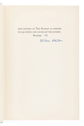 FAULKNER, William (1897-1962).  The Hamlet. New York: Random House, 1940. 