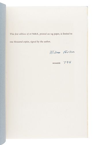 FAULKNER, William (1897-1962). A Fable. New York: Random House, 1954.