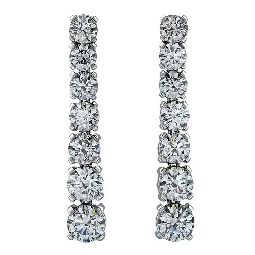 Diamond Platinum Drop Earrings All GIA Certified
