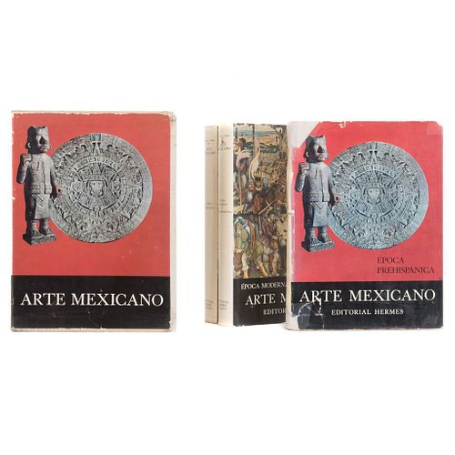 Historia General del Arte Mexicano. Flores Guerrero / Rojas, Pedro / Tibol, Raquel. México: Editorial Hermes, 1962 -1964. Piezas: 3.