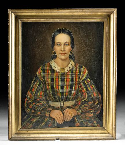 Framed Antique Portrait of a Woman of Lee Family