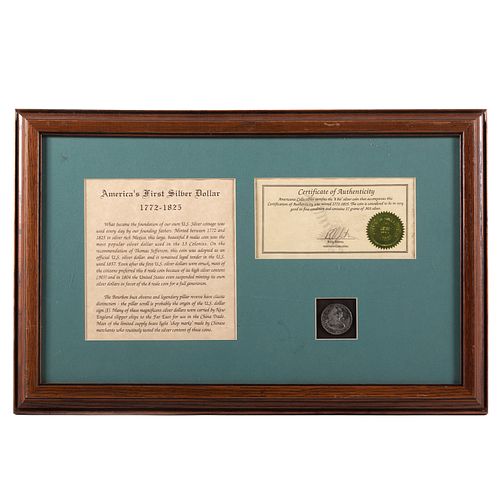 1805 Colonial Spanish Silver Dollar in Frame