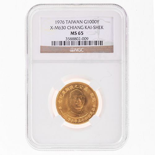 1976 Taiwan Gold 1000Yen Mint Medal NGC MS65