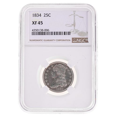 1834 Capped Bust Quarter NGC XF45