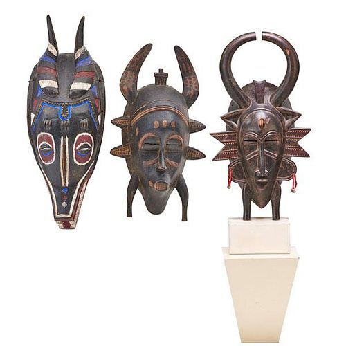 SENUFO; GURO Three masks