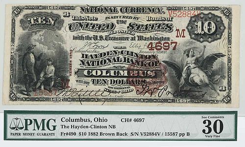 1882 $10 Hayden-Clinton NB Columbus, Ohio 