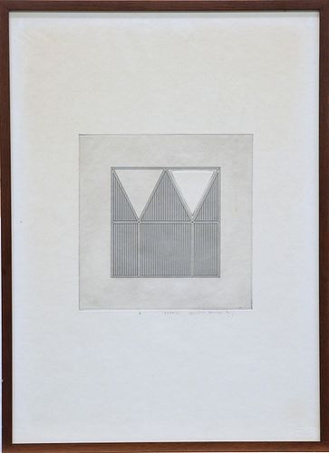 GORDON HOUSE (1932-2004), TRIANGLES WITHIN A SQUARE, proof,