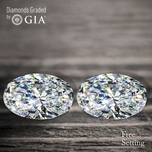 2.41 carat diamond pair Oval cut Diamond GIA Graded 1) 1.21 ct, Color D, VVS1 2) 1.20 ct, Color D, VVS2. Unmounted. Appraised Value: $37,800 