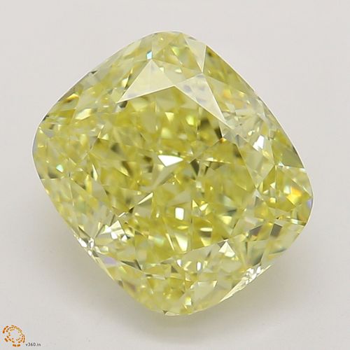 1.50 ct, Natural Fancy Intense Yellow Even Color, VVS2, Cushion cut Diamond (GIA Graded), Unmounted, Appraised Value: $36,300 