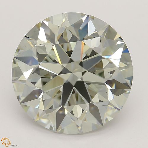 3.21 ct, Natural Light Yellow Green Color, VS2, Round cut Diamond (GIA Graded), Unmounted, Appraised Value: $50,300 