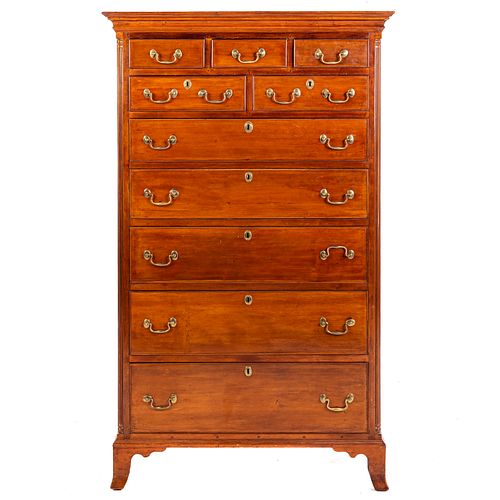 American Chippendale Walnut Tall Chest