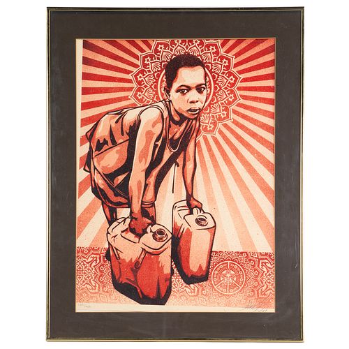 Shepard Fairey. "Yellow Cans," serigraph