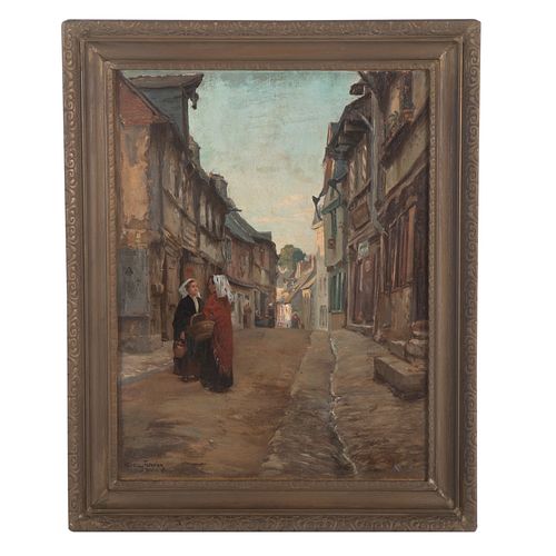 Alfred Victor Fournier. A Street in Brieve, oil