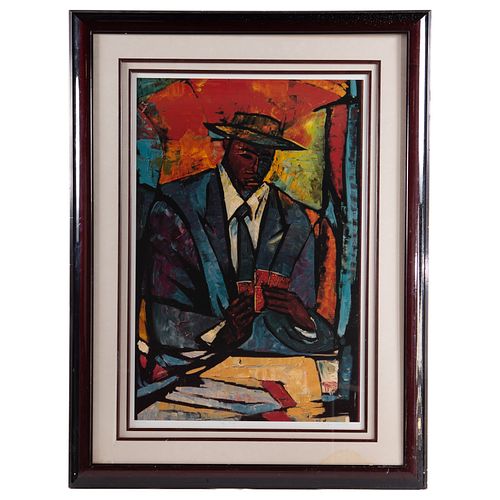 William Tolliver. "The Player," lithograph