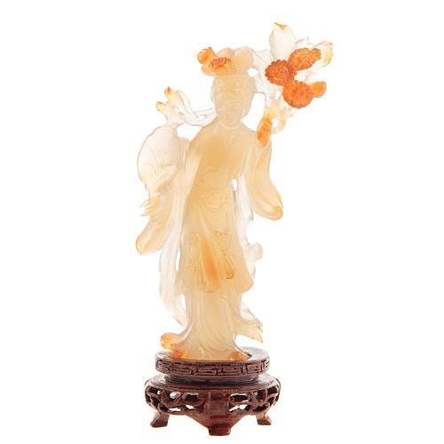 Chinese Carved Chalcedony Quan yin
