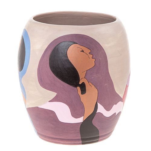 R. C. Gorman, The Joke, Art Pottery Vase