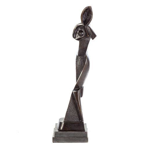 After Archipenko, Abstract Female Figure Bronze
