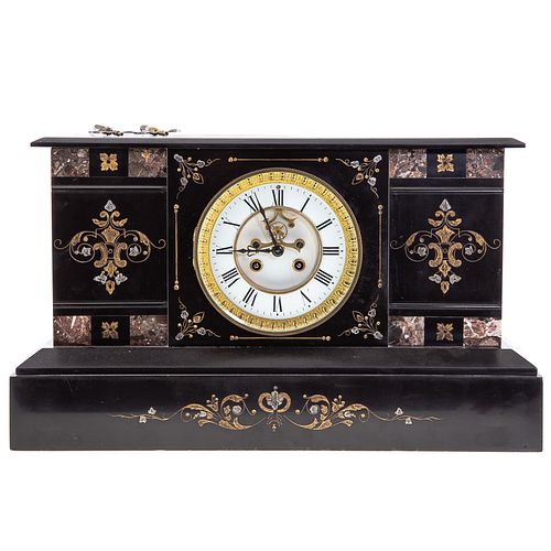 Classical Inlaid Granite Mantel Clock
