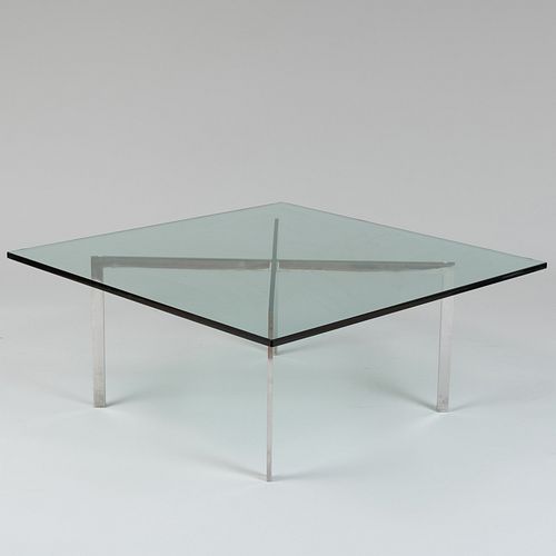 Ludwig Mies van der Rohe Chrome and Glass 'Barcelona' Low Table