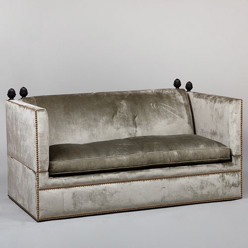 Brass Studded Velvet Upholstered 'Knole' Sofa