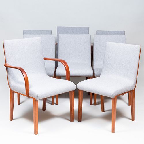 Set of Eight Scandinavian Mahogany Dining Chairs