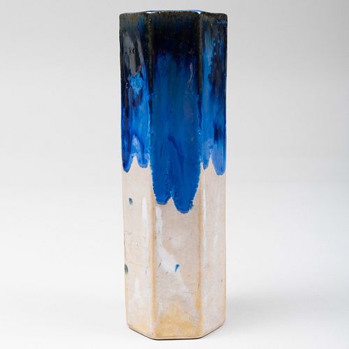 Fulper Pottery Glazed Faceted Vase
