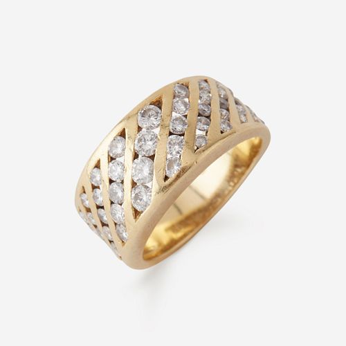 An eighteen karat gold and diamond ring,