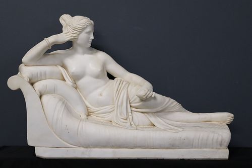 Monumental Antique Marble Sculpture Of A