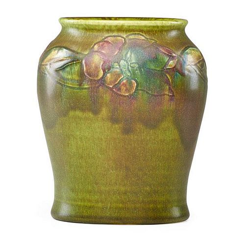 C.S. TODD; ROOKWOOD Decorated Mat vase