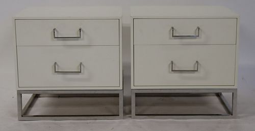 A Pair Of Lawson Fenning Lacquered 2 Drawer Night