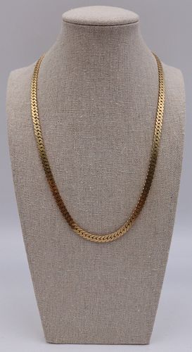 JEWELRY. 14kt Gold Herringbone Chain Necklace.
