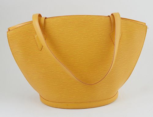Louis Vuitton Yellow Epi Leather GM St. Jacques Shopping Handbag, with golden brass hardware, opening to a purple suede interior with small pocket, H.