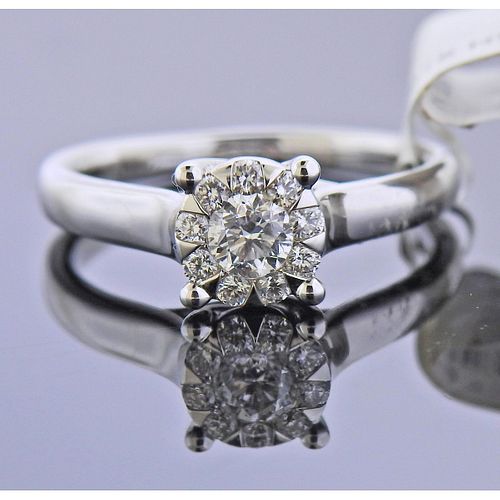 Memoire 18k Gold 0.51ctw Diamond Engagement Ring 