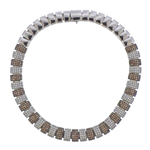 18k Gold 18 Carat Fancy White Diamond Necklace 