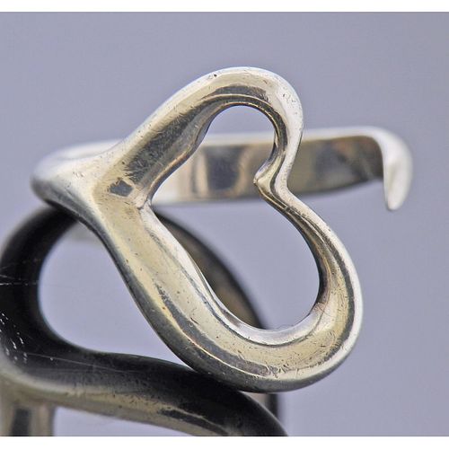 Tiffany & Co Peretti Silver Open Heart Ring 