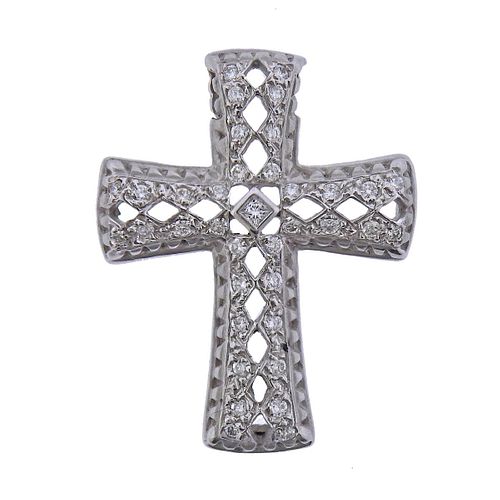 Doris Panos 18k Gold Diamond Cross Pendant 