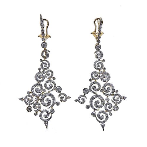 Stefan Hafner Astrakhan 18k Gold Diamond Drop Earrings 